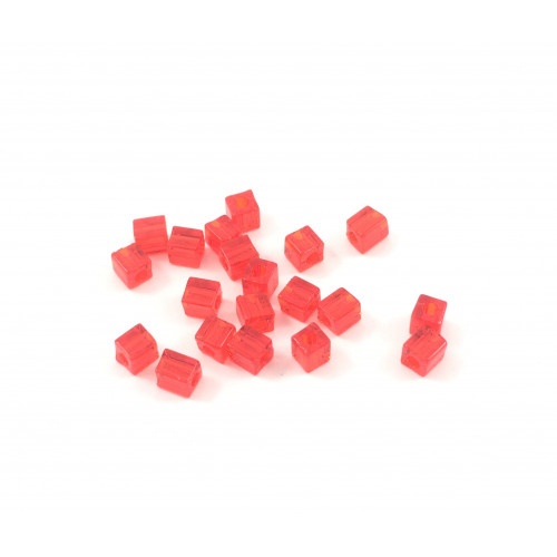 Miyuki cube transparent red